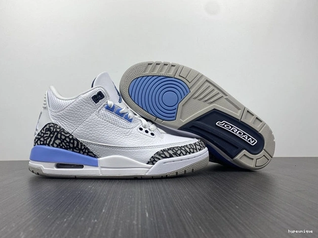 HYPE 3837 CT8532- Jordan3 Fashionable UNC 1028